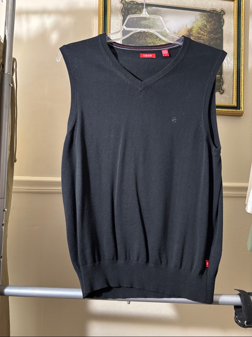 Izod Black V-Neck Sweater Vest - Classic Knit